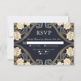 Elegante Classic Viktorianisch Wedding RSVP Card Karte