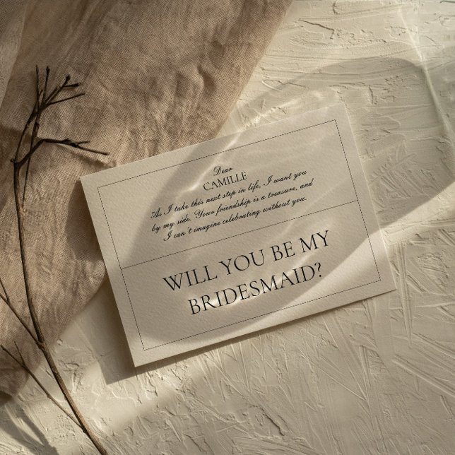 Elegante Classic Vintag Bridesmaid Vorschlagskarte Einladung (Von Creator hochgeladen)