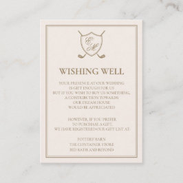 Elegante Classic Wappen Monogram Golf Wedding Begleitkarte