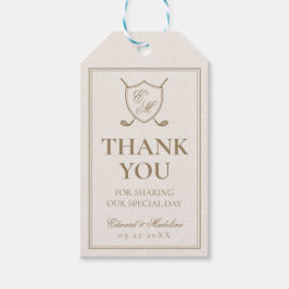 Elegante Classic Wappen Monogram Golf Wedding Geschenkanhänger