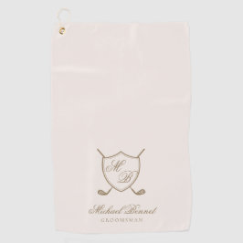 Elegante Classic Wappen Monogram Golf Wedding Golfhandtuch