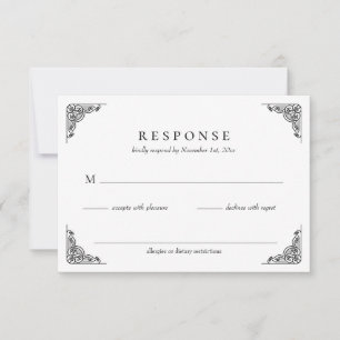 Elegante Classic Wedding RSVP Card Karte