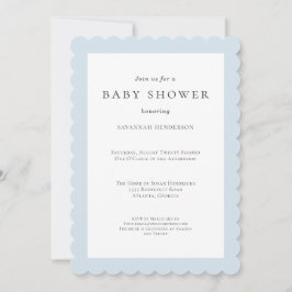 Elegante Classic Wildblume Blue Baby Dusche Einladung