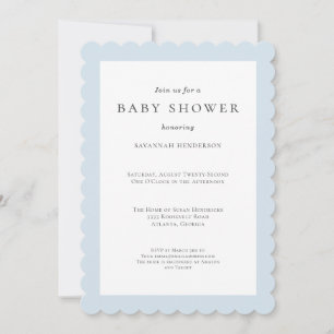 Elegante Classic Wildblume Blue Baby Dusche Einladung
