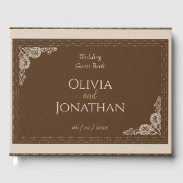 Elegante Classy Bronze verziert Hochzeit Gästebuch