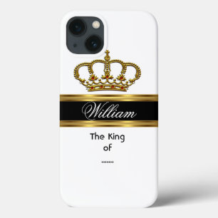 Elegante Classy Royal King Gold Schwarz-weiß Crown iPhone 13 Hülle