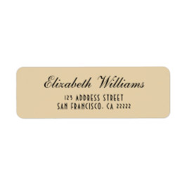 Elegante Clean Beige Gold einfache Script-Adresse