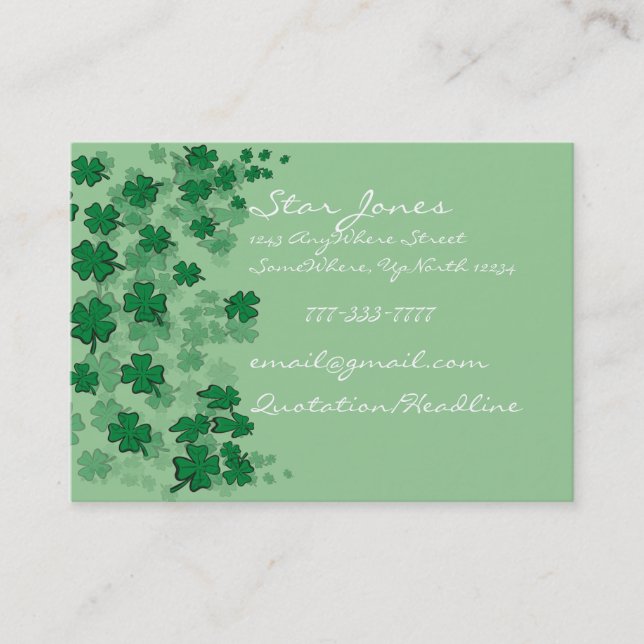 Elegante Clover Business Card - Visitenkarte (Vorderseite)