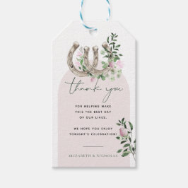 Elegante Clover Horseshoes Botanische Hochzeit Geschenkanhänger