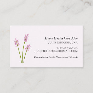 Elegante CNA Zuhause Health Care Aide Rosa Floral Visitenkarte