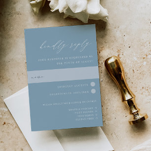 Elegante Coastal Blue Wedding Meal Choice RSVP Karte