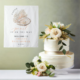 Elegante Coastal Pearl Baby Dusche Willkommen Wandteppich