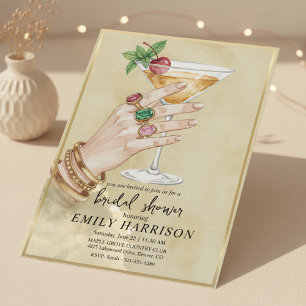 Elegante Cocktail-Brautjungfern-Einladungskunst Einladung