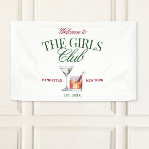 Elegante Cocktails Green & Red Girl's Club Banner