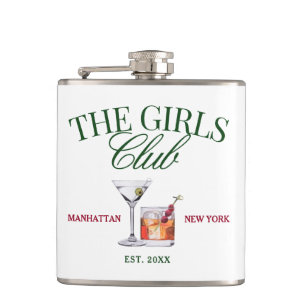 Elegante Cocktails Green & Red Girl's Club Flachmann