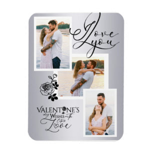 Elegante Collage zum Valentinstag Magnet