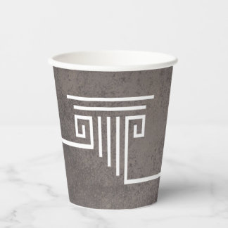 Elegante Column Brown Pappbecher