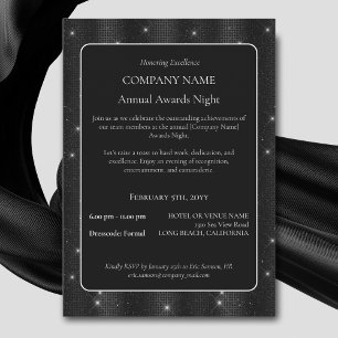 Elegante Company Business Black Sparke Award Nacht Einladung