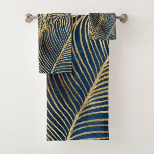 Elégante conception de feuille d'or bleu