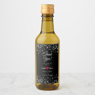 Elegante conetti Danke Mini Wein Flasche Etikett