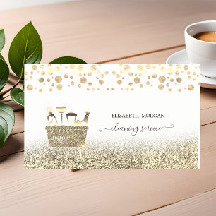 Elegante Confetti Gold Glitzer Reinigungstools Visitenkarte