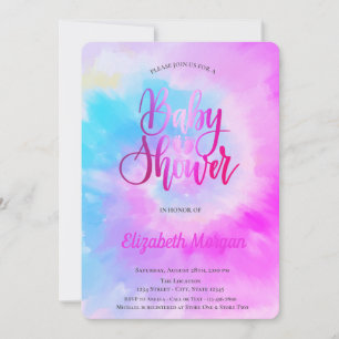 Elegante Coole Babydusche Lila Gefärbte Krawatte Einladung