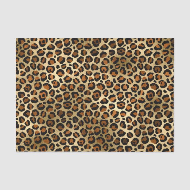Elegante Copper Gold Leopard Animal Print Seidenpapier (Vorderseite)