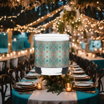 Elegante Copper Turquois Floral Circles