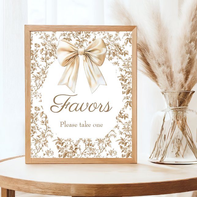 Elegante Coquette Bow Chinoiserie Babydusche Poster (Von Creator hochgeladen)