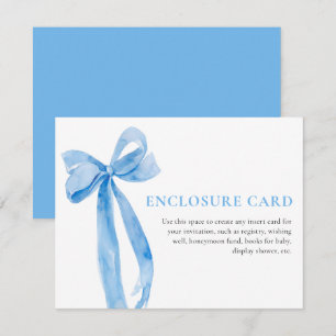 Elegante Coquette Dusty Blue Bow Enclosure Card Einladung