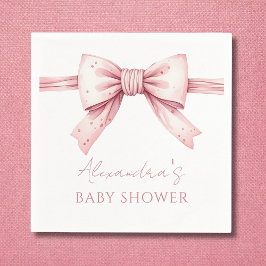 Elegante Coquette Pink Bow Baby Dusche Serviette