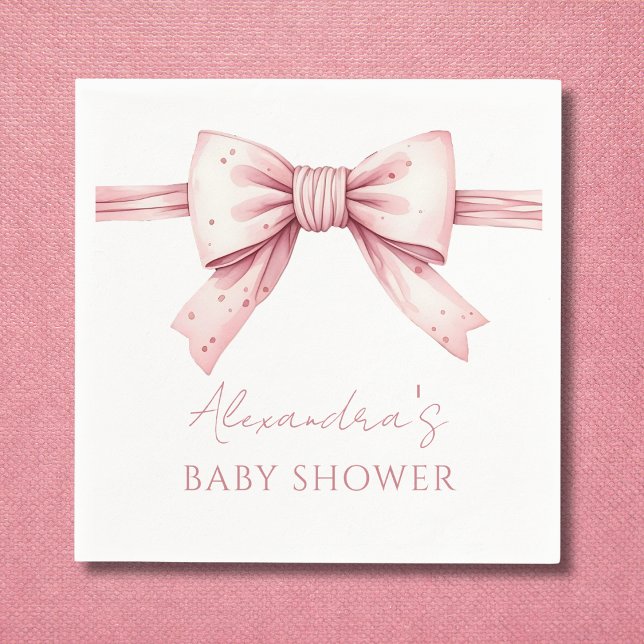 Elegante Coquette Pink Bow Baby Dusche Serviette (Von Creator hochgeladen)