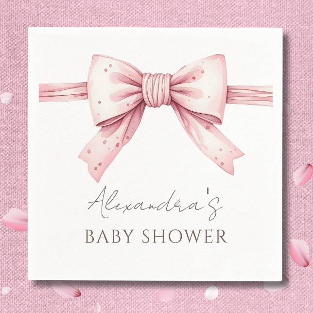 Elegante Coquette Pink Bow Baby Dusche Serviette (Von Creator hochgeladen)