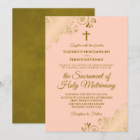 Elegante Coral Peach & Gold Moderne katholische Ho