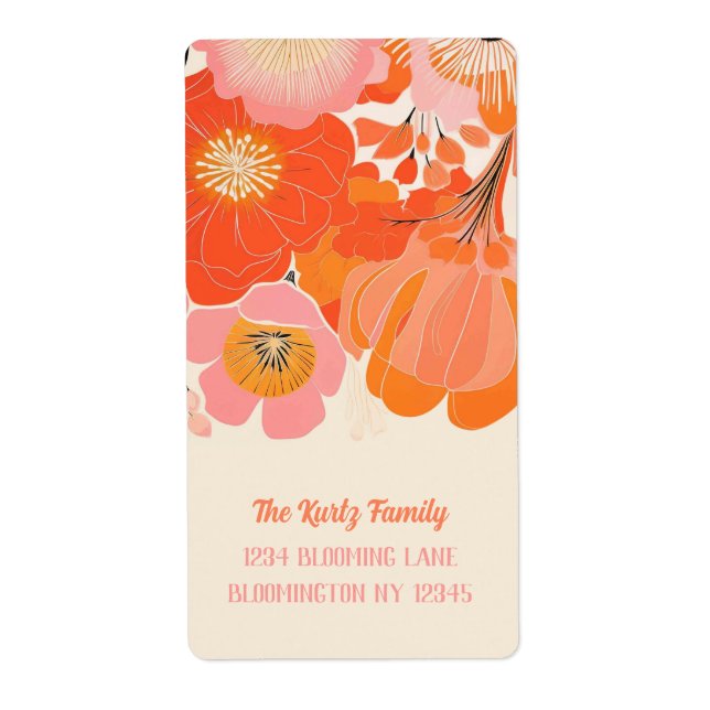 Elegante Coral Pink Poppy Blume Einmalige Adresse (Vorne)