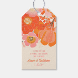 Elegante Coral Pink Poppy Blume Geschenkanhänger