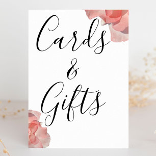 Elegante Coral Pink Rose Blumenkarten & Geschenke Poster