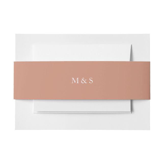 Elegante Coral Terracotta Wedding Einladungsbanderole (Vorderseite Beispiel)