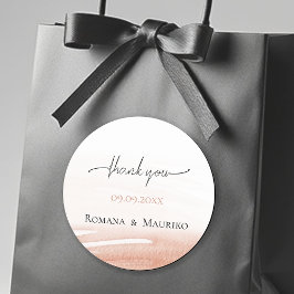 Elegante Coral Terracotta Wedding Runder Aufkleber