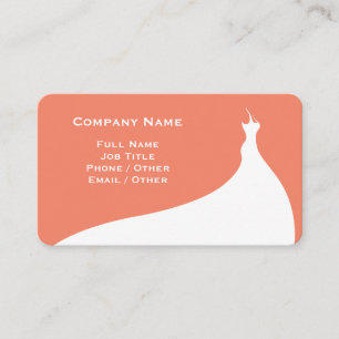Elegante Coral Wedding Dress Business Card Visitenkarte