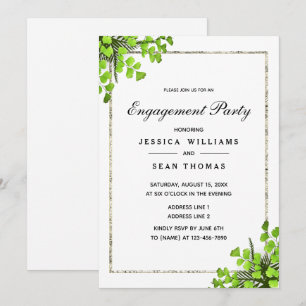 Elegante Corner Fern Decoration Engagement Party Einladung