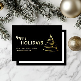 Elegante Corporate Black Gold Lodge Folien Feiertagskarte