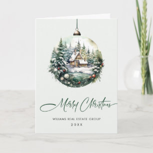 Elegante Corporate Christmas Ornament Gruß Feiertagskarte