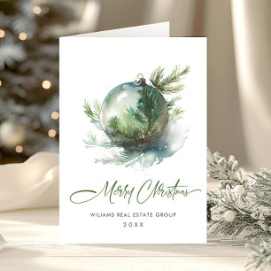 Elegante Corporate Christmas Ornament Gruß Feiertagskarte