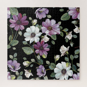 Elegante Cosmos-Blumen: Wasserfarbene Nahtlose.