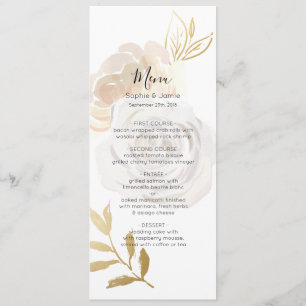 Elégante couleur de l'eau Rose Mariage carte menu