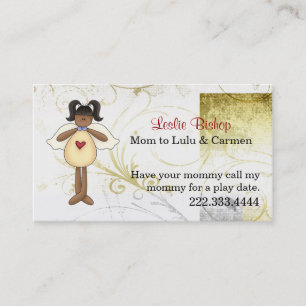 Elegante Country Angel Mommy Play Date Card Telefonnummerkarte
