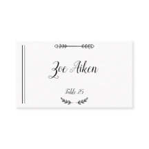 Elegante Country Chic Rustic Wedding Platzkarte