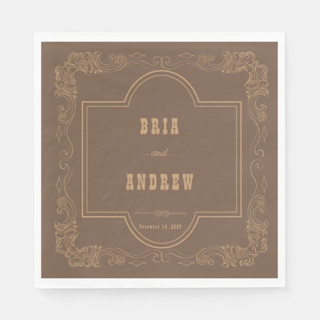 Elegante Country Wedding Serviette (Vorderseite)