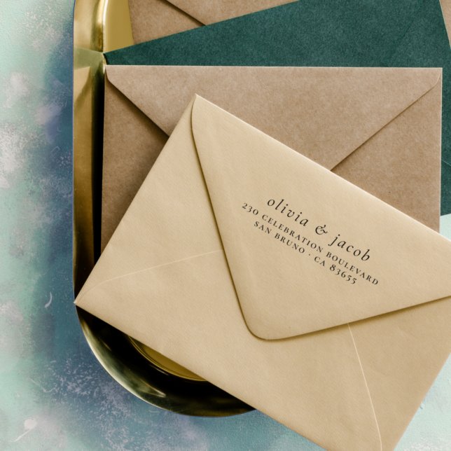 Elegante Couple Names Typografy Rücksendeadresse Permastempel (Von Creator hochgeladen)